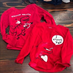 Carter's Red Long-Sleeve Dino Heart Tee - 2-Pack Style